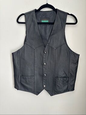 Peerless Garments Black Leather Vest for Women